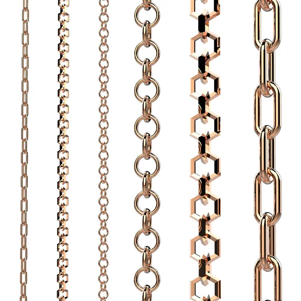 Copper chains isolated — Stock Photo, Image