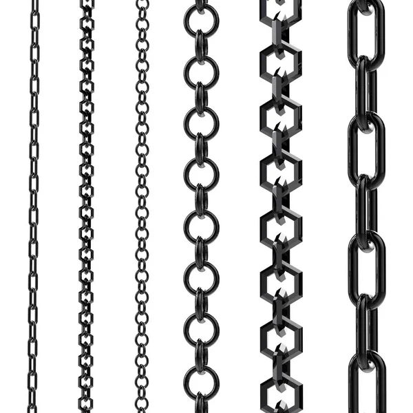 Black chains isolated — Stock Photo, Image
