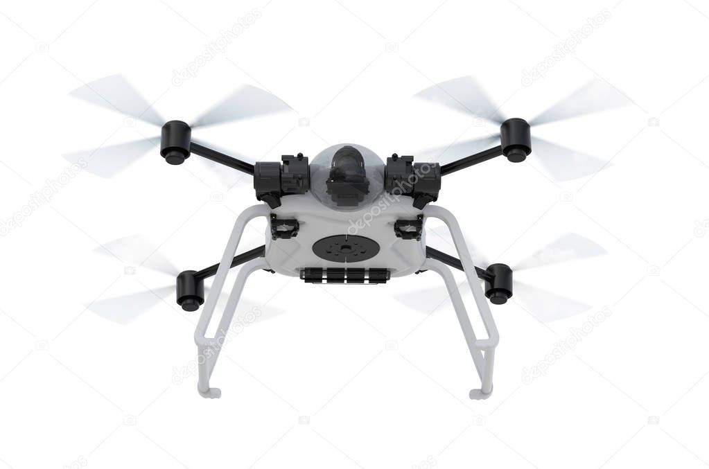 drone with spinning propellers