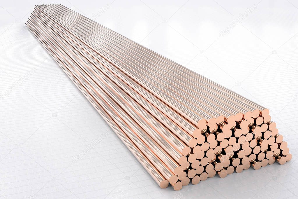 heap of copper pipes