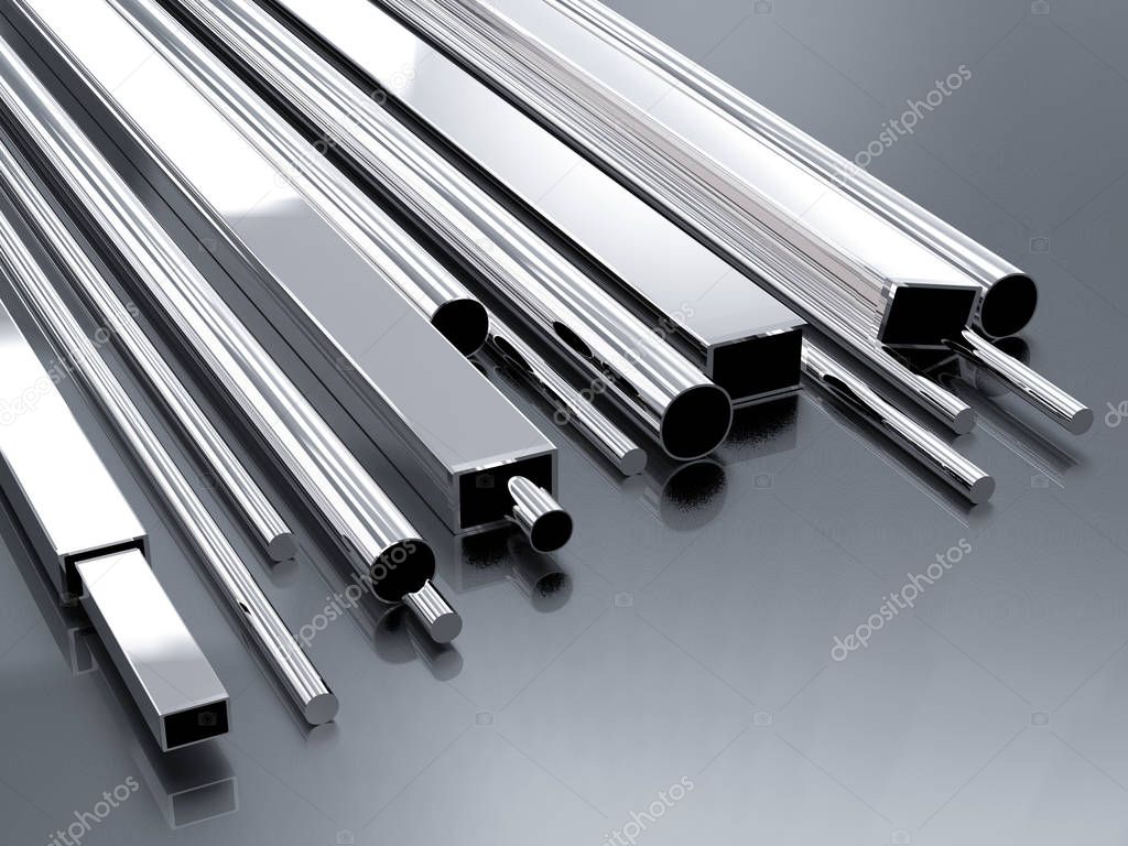 shiny metal pipes