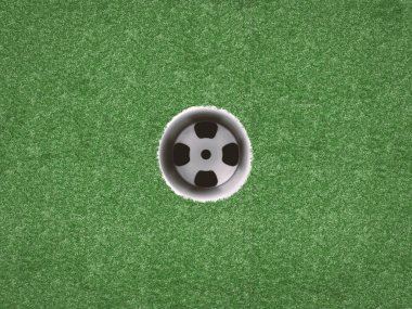 yeşil çim üstten görünüm üzerinde boş golf cup