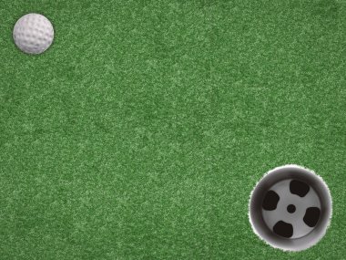 yeşil arka plan üzerinde golf cup Golf topuyla
