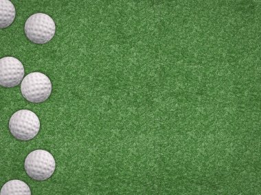 Üstten Görünüm golf topları yeşil zemin üzerine