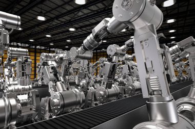 boş Konveyör bant ile robot savaş silahları