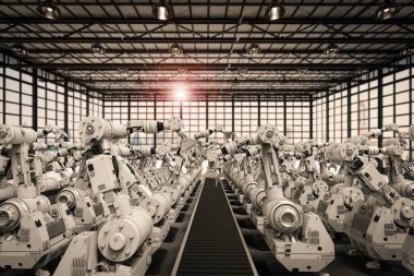 boş Konveyör bant ile robot savaş silahları