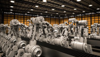 boş Konveyör bant ile robot savaş silahları