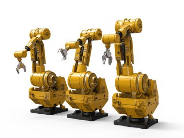 Beyaz arkaplanda robotik kol