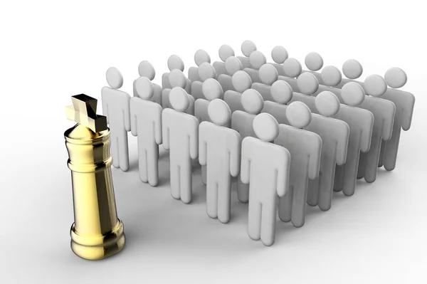 Concept de leadership d'entreprise avec roi des échecs doré — Photo