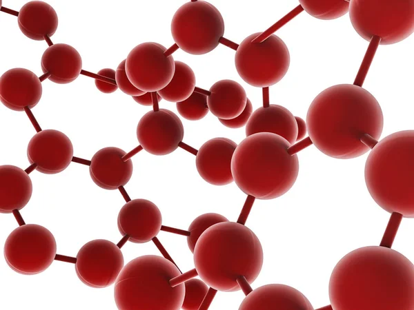 Red molecule structure — Stock Photo, Image