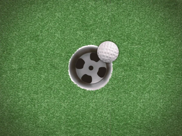 Pelota de golf en el borde — Foto de Stock