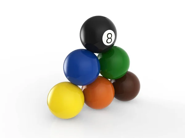 Billiard balls pyramid — Stock Photo, Image