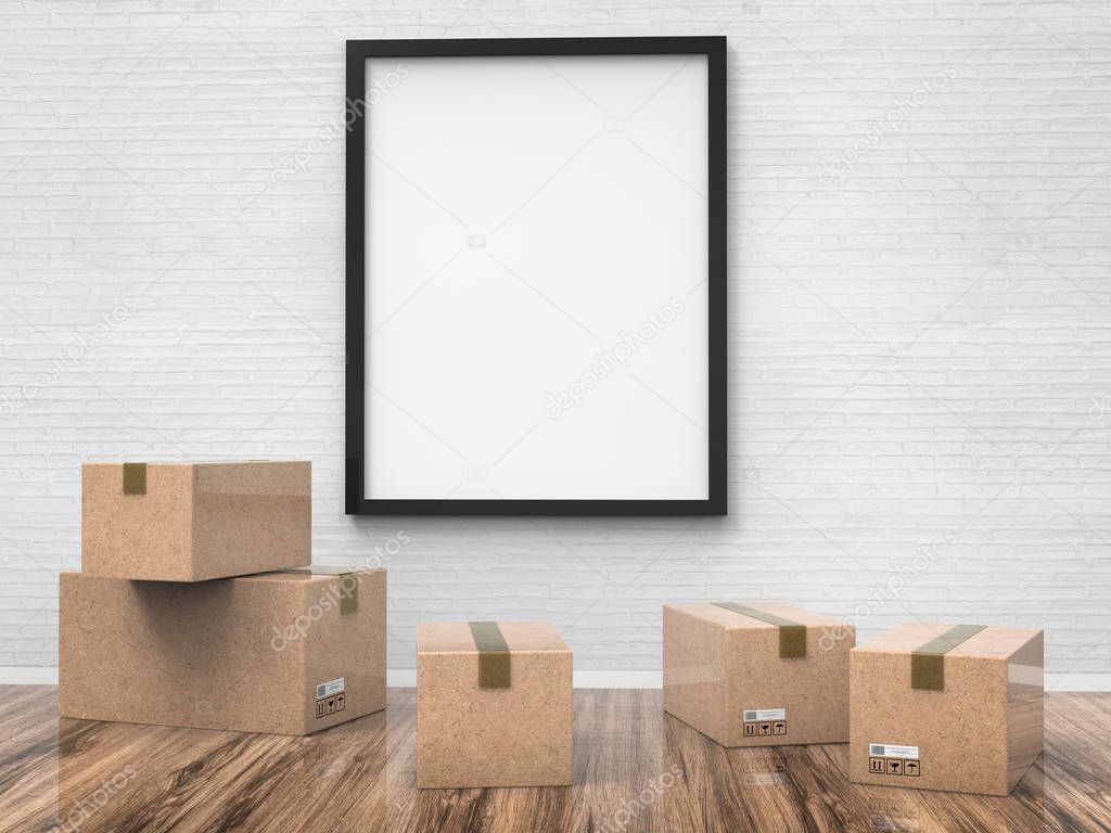 empty board with carton boxes