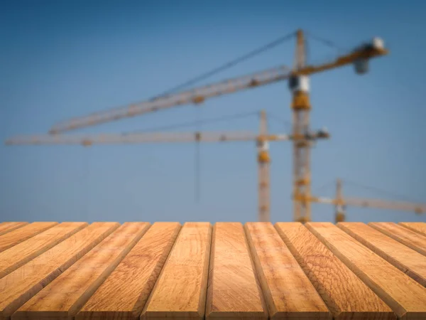 Plancher de bois avec fond de construction — Photo