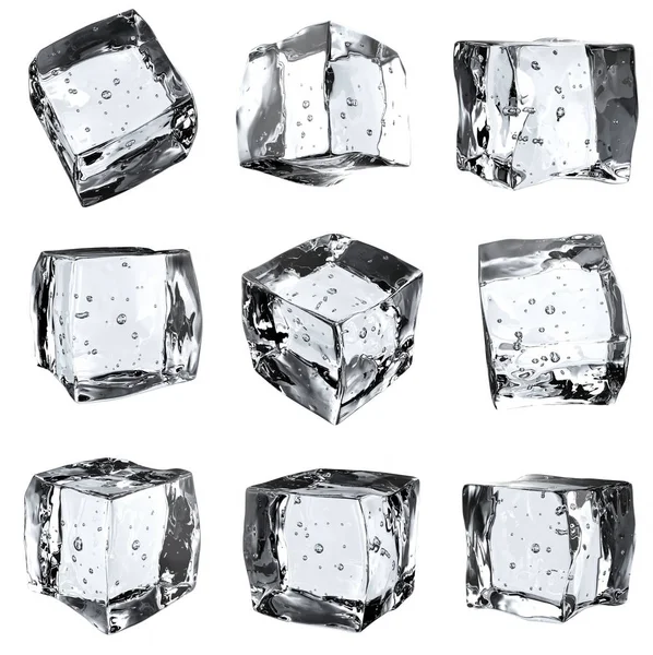 Ice cubes on white background Stock Image