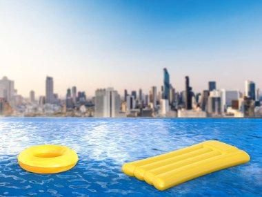 yüzük ve Sal sonsuzluk havuzunda yüzmek