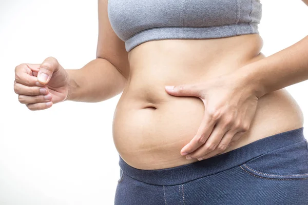 kilolu kadın şişko göbek ile