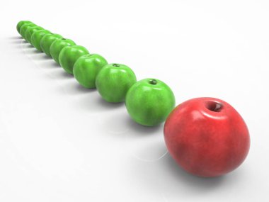 liderlik kavramı kırmızı elma ile