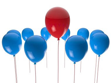 liderlik kavramı kırmızı balon ile