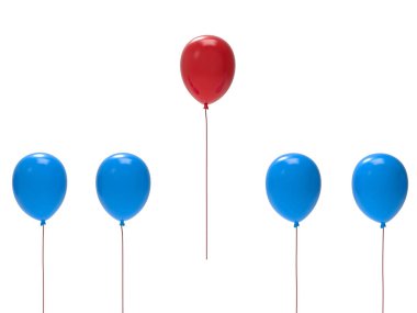 liderlik kavramı kırmızı balon ile
