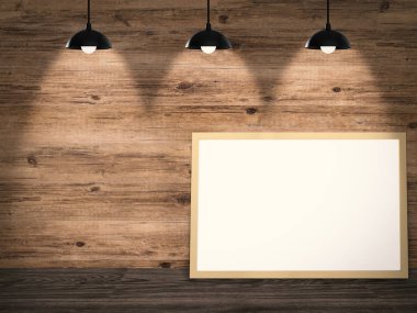 boş çerçeve ahşap duvarda asılı