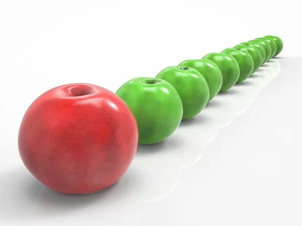 Concepto de liderazgo con manzana roja — Foto de Stock