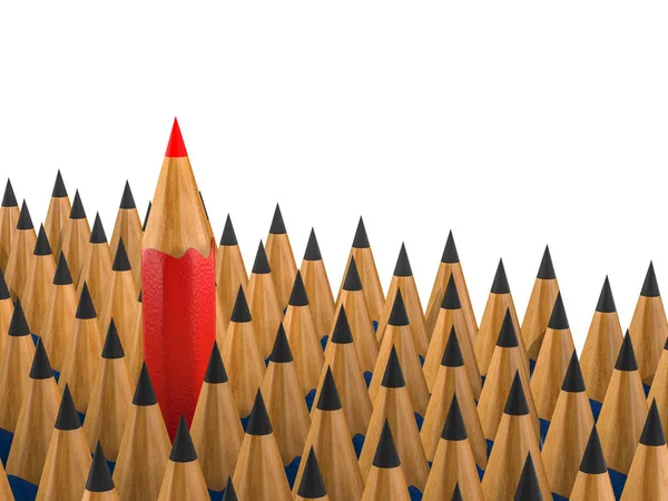 Leadership concept with red pencil — Stock Photo, Image