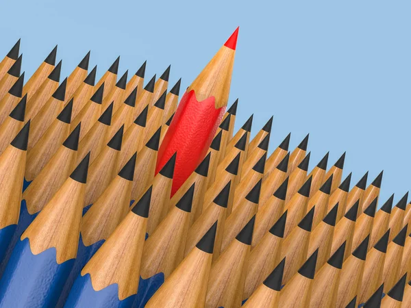 빨간 연필로 리더십 개념 — 스톡 사진