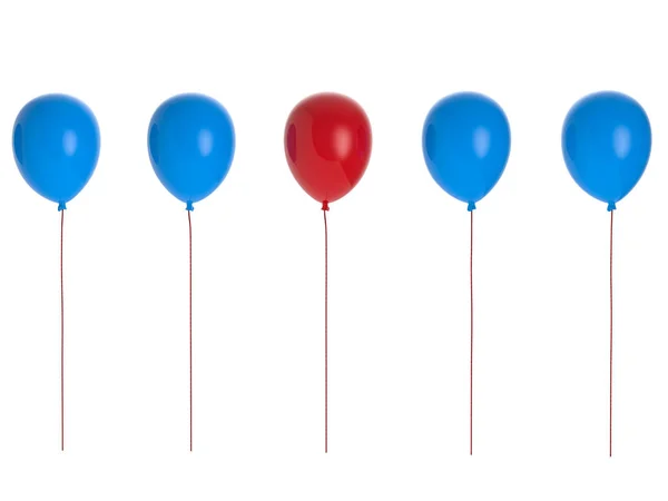 领导概念与红色的气球 — 图库照片