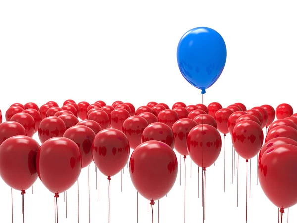 Έννοια ηγεσία με μπλε μπαλόνια — Φωτογραφία Αρχείου