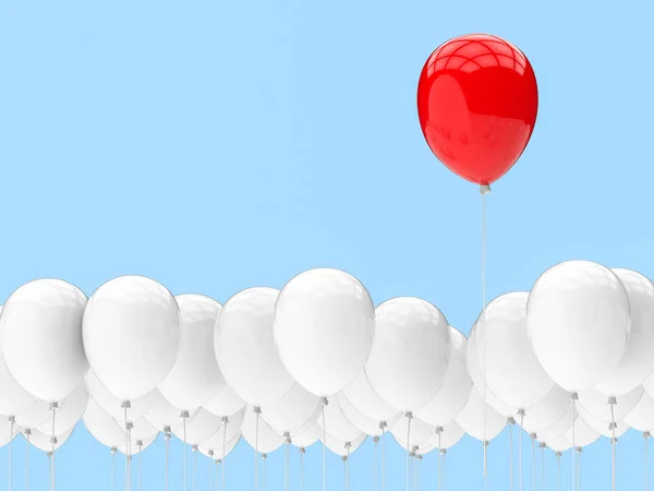 Ηγεσία αντίληψη με το κόκκινο μπαλόνι — Φωτογραφία Αρχείου