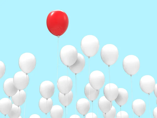 Führungskonzept mit rotem Ballon — Stockfoto