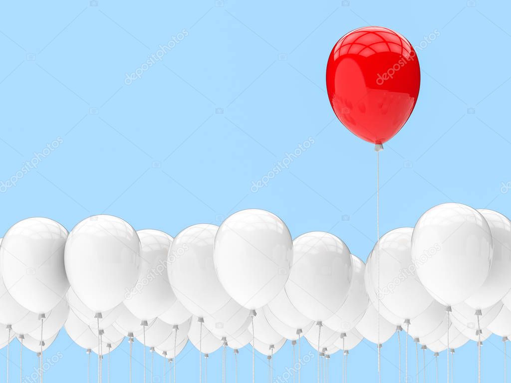 leadership concept with red balloon
