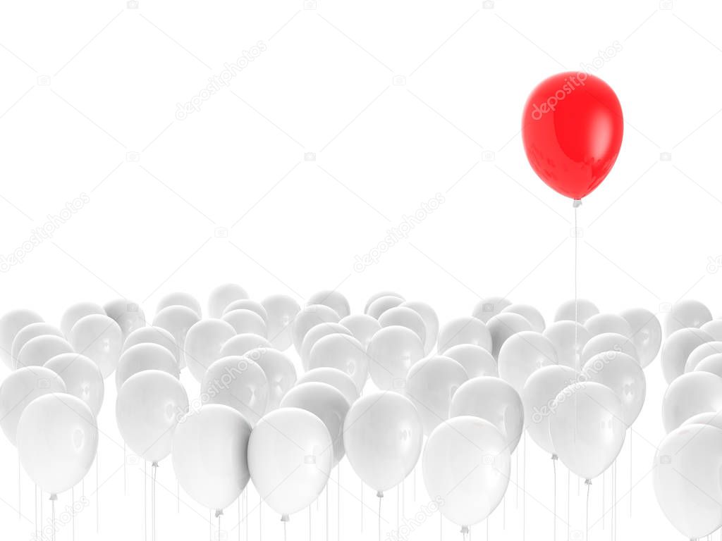leadership concept with red balloon
