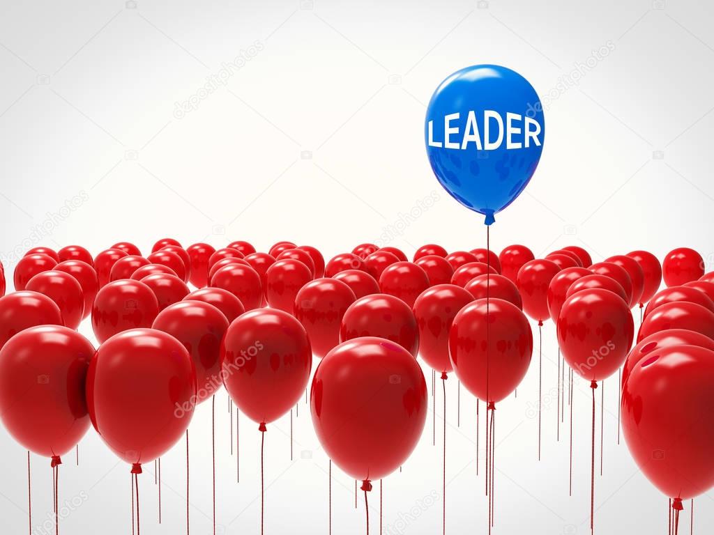 leadership concept with blue balloon 