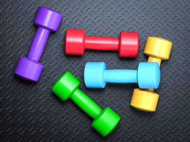 renkli dumbbells Üstten Görünüm