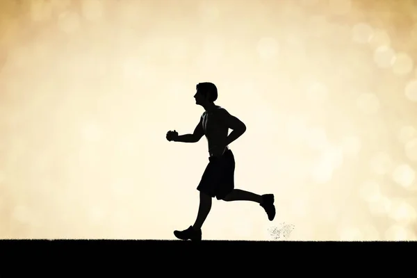 Silhouette Hombre corriendo — Foto de Stock