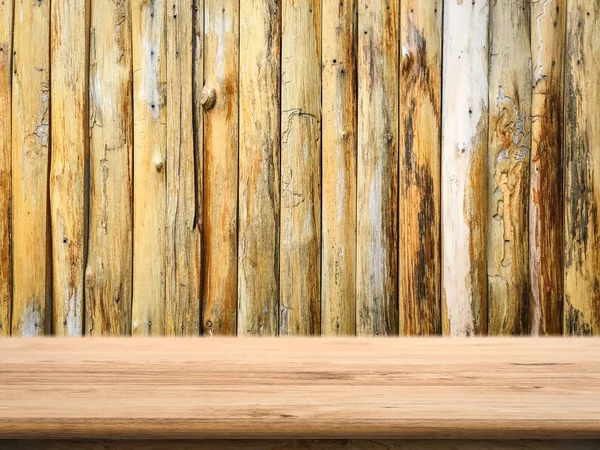 Houten tegenbovenkant met grunge houten achtergrond — Stockfoto