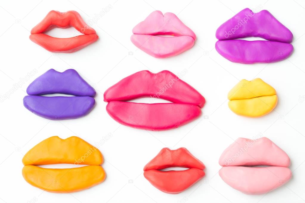 colorful lips isolated