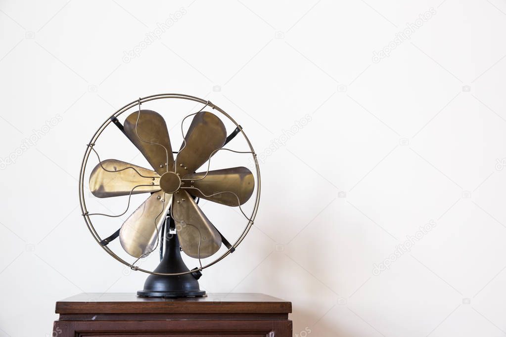 vintage fan with brass blades