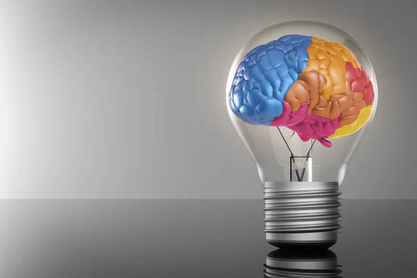 Idea creativa con cerebro colorido — Foto de Stock