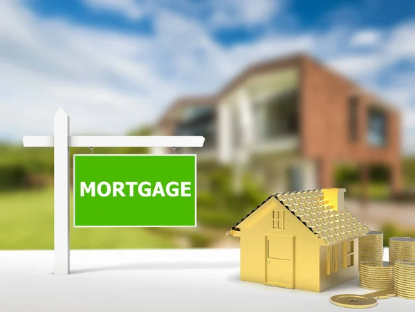 Mortgage house sign — Stock Photo, Image
