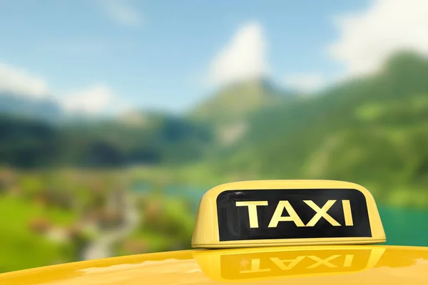 Жовті таксі знак — стокове фото