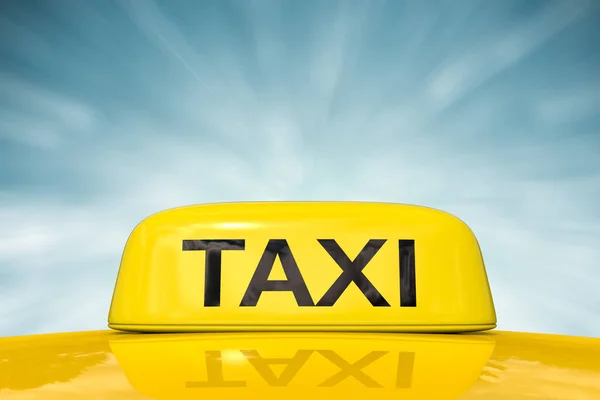 Žluté taxi znakem — Stock fotografie
