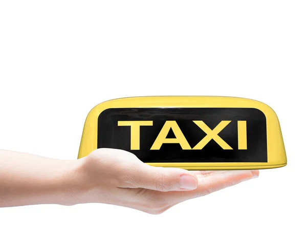 Gul taxi tecken — Stockfoto