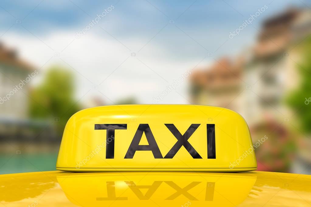 yellow taxi sign