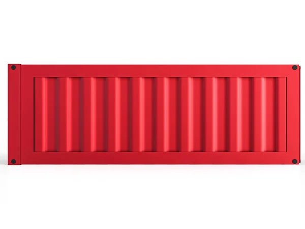 Röd behållare på vit bakgrund — Stockfoto
