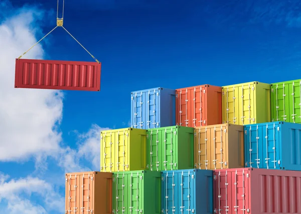 Red container hanging — Stock Photo, Image