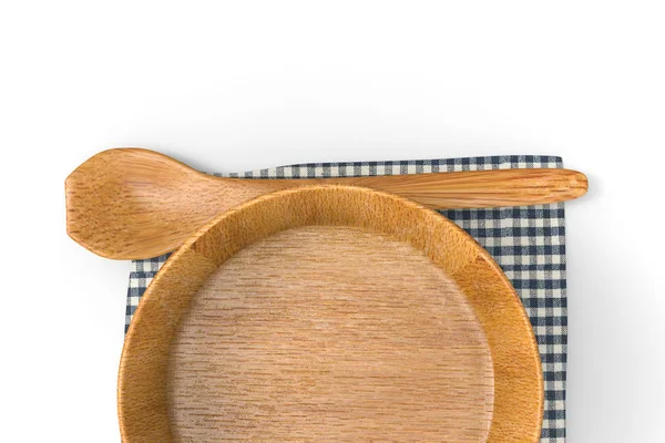 Blank wooden bowl top view — Stock Photo, Image