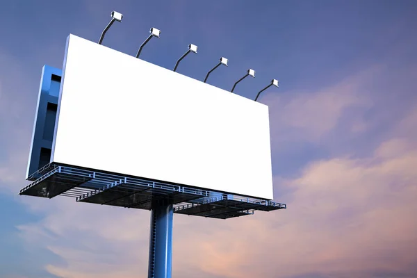 Puste biały billboard — Zdjęcie stockowe